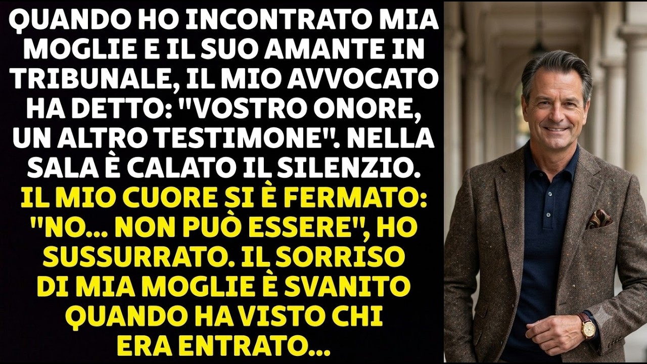 Eravamo in aula, il giudice stava per leggere la sentenza sul divorzio, quando la mia avvocata si è chinata verso di me e ha sussurrato: “Chiamerò un testimone a sorpresa.” Ho guardato la porta...