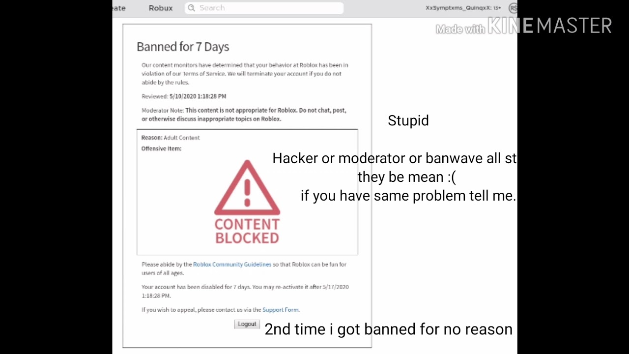 Roblox Account Banned Again Youtube - my old roblox account got sold and banned