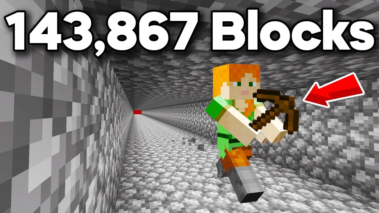 Why I Mined 143,867 Blocks with JUST WOODEN PICKAXE in Minecraft Hardcore