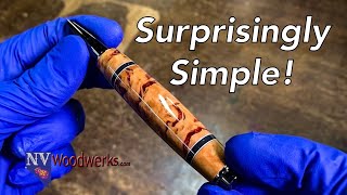 Segmented Madrone Burl and Resin Pen