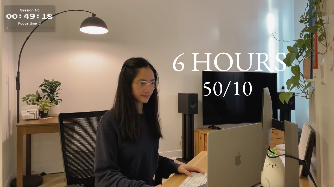 6hr Study With Me Live | pomodoro timer 50/10 🍅
