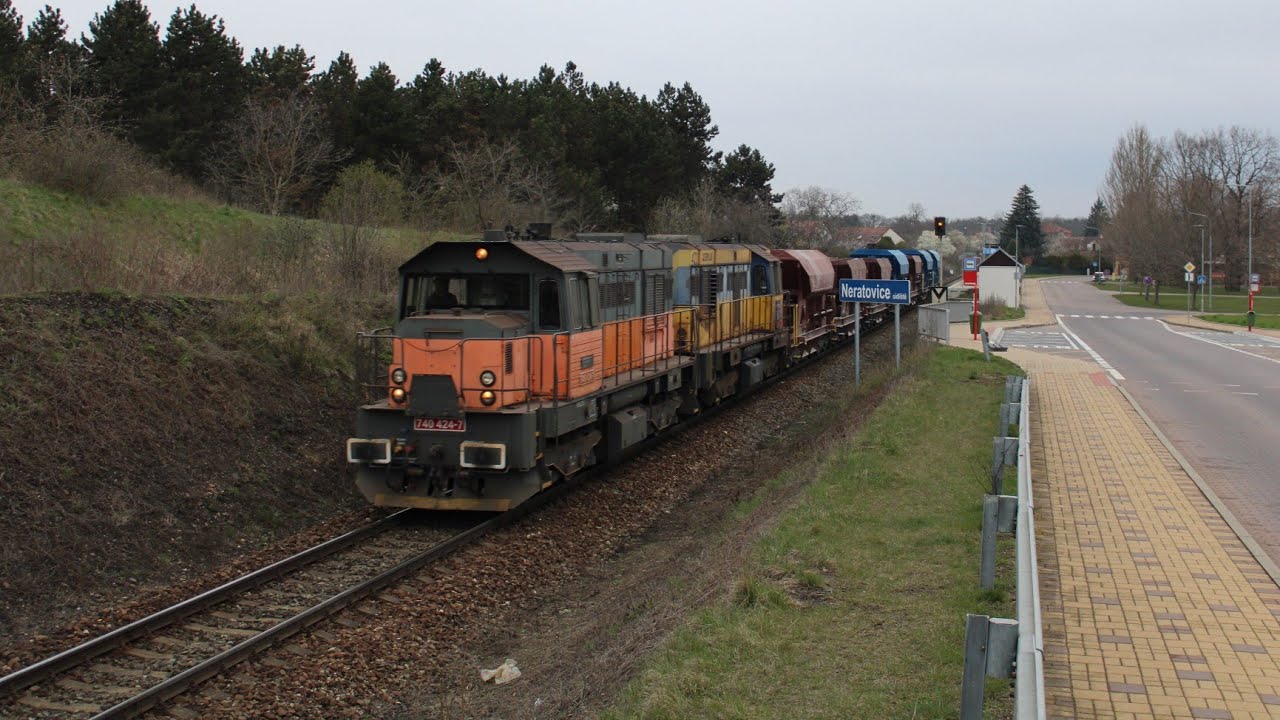 [4K] Nákladní vlaky okolí Neratovic
