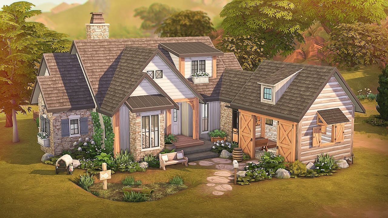 Cozy Horse Ranch Family Home 🐎 | The Sims 4 Speed Build - YouTube
