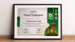 Piagam/Sertifikat Sanlat (Pesantren Kilat) Ramadhan 1444 - Free CDR File #EdukasiGrafis