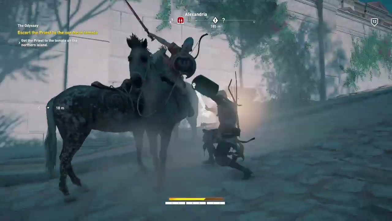 Assassin Creed origins escort  the priest to northern temple continue