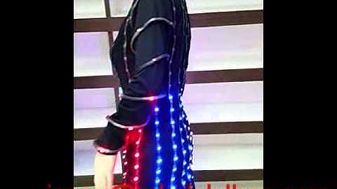 Full color Adult lady LED jacket DMX512/RF remote/SD card controller