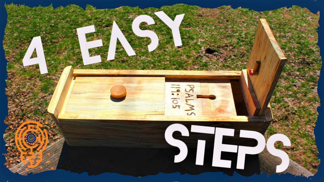 How to Make a Simple 4 Step Puzzle Box (Out of a Log) - YouTube