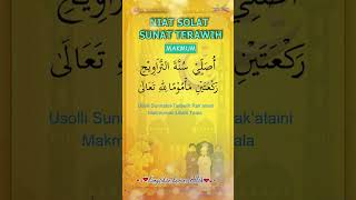 Lafaz Niat Solat Sunat Terawih Makmum