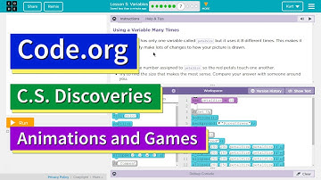 Variables Lesson 5.6 Interactive Animation and Games from Code.org
