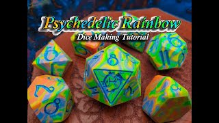 How To Make Psychedelic Rainbow Dice, Resin Dirty Pour Tutorial