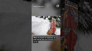 Skier digs through heavy snow to rescue trapped snowboarder on Mount Baker