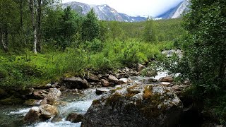 Norwegian mountain landscape with relaxing river sounds