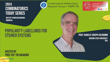 Combinatorics Today Series 2024: Prof. Charles Joseph Colbourn