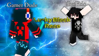 Newest Version of Minecraft 1v1v1 Lucky Block Race ft. Brofido - Race to Victory!