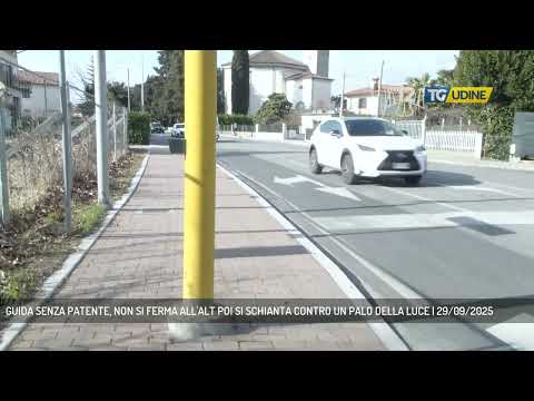 GUIDA SENZA PATENTE, NON SI FERMA ALL'ALT POI SI SCHIANTA CONTRO UN PALO DELLA LUCE | 29/09/2025