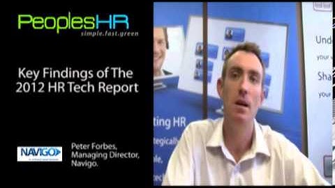 Key findings of the 2012 HR Tech Report - Peter Forbes - 1/3