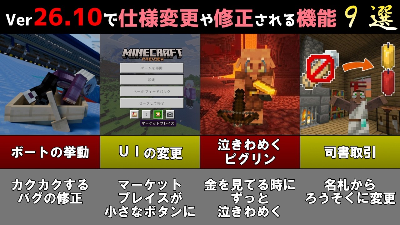 Minecraft Bedrock Edition] 9 Key Bugs, Changes, and Fixes in
