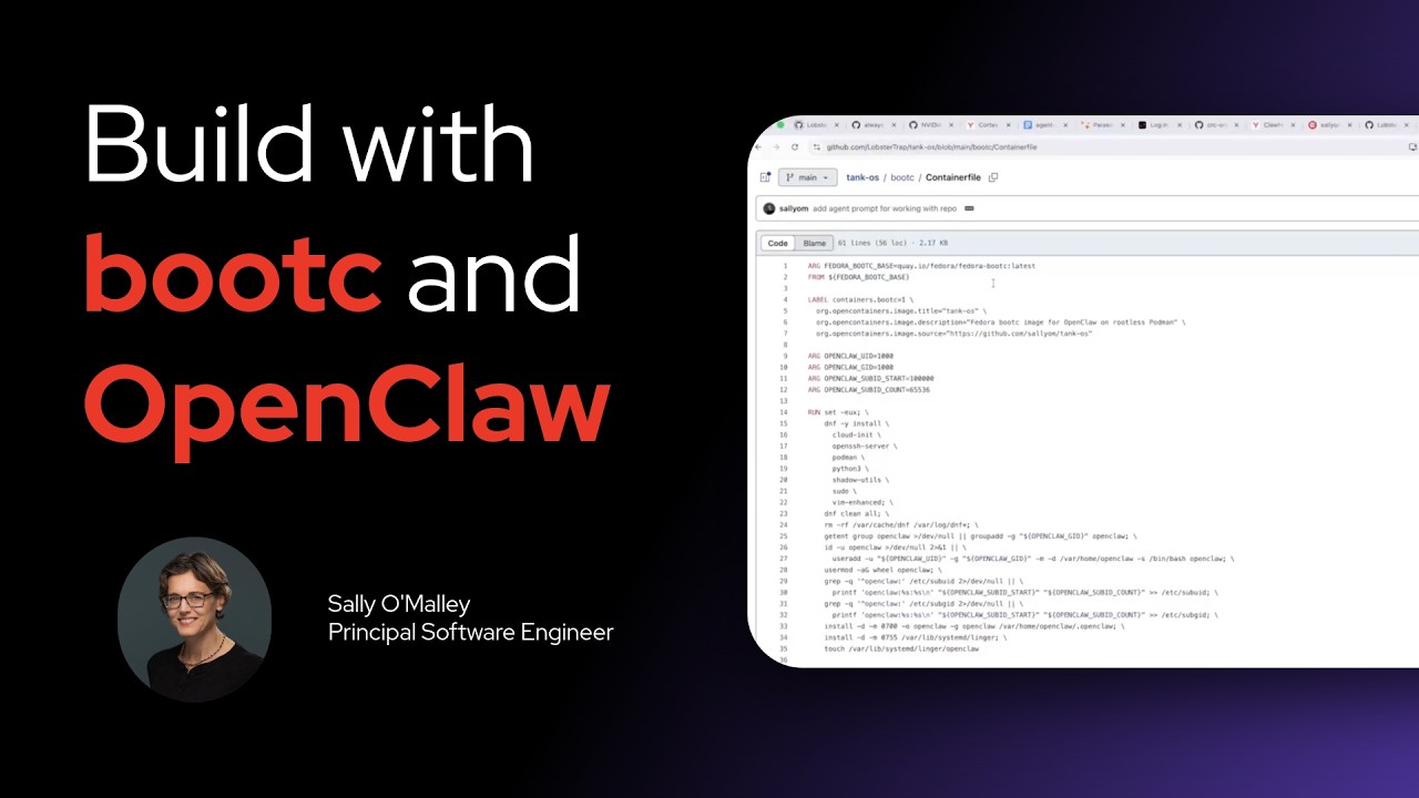 Build an immutable OS image with bootc and OpenClaw - YouTube