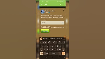 ZOO RIDDLE OF THE DAY 17 DECEMBER