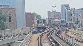 Racing a red line train