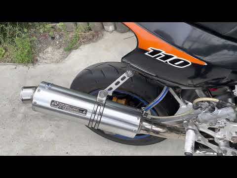 KAWASAKI KSR110 タケガワ製フルエキゾーストマフラー TAKEGAWA - YouTube