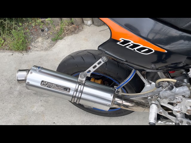 KAWASAKI KSR110 タケガワ製フルエキゾーストマフラー TAKEGAWA - YouTube