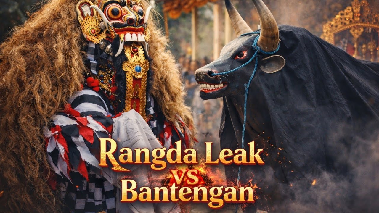 Atraksi bantengan Macanan dan Rangda leak bali loooos sak ndadine