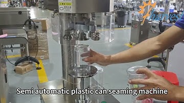 #Semi automatic plastic can easy peel off lid seaming #machine, #Manual PET can #crimping machine