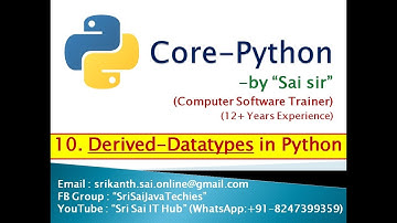 10. Derived Datatypes in Python Programming || bytes || bytearray || range || none || lmmutability