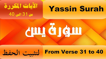 Yassin Surah Memorizing from 31 to 40_تثبيت سورة يس من آية 31 الى الآية 40 كتابة وترجمة
