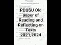 Reading and Reflecting on texts
