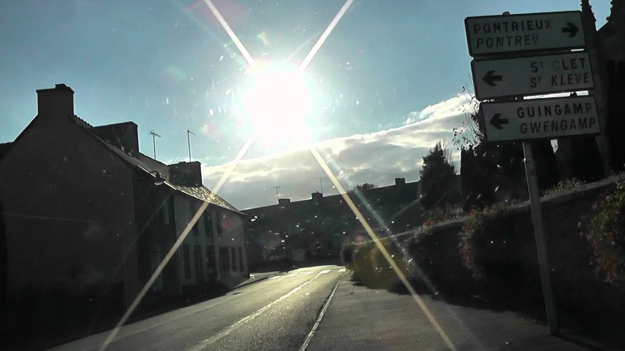 Driving On Rue du Goëlo, Place de la Mairie & Rue du Trégor, 22260 Quemper-Guézennec, France