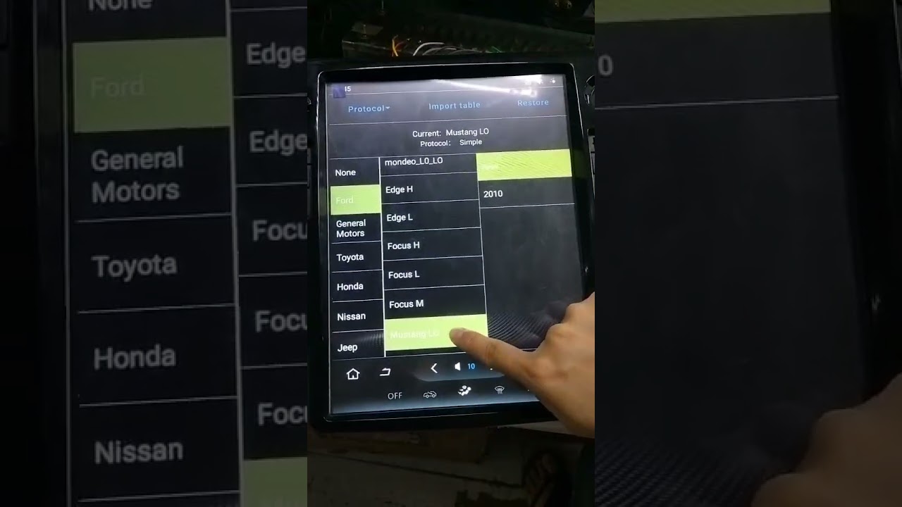 Qualcomm Ford Mustang Tesla screen AC settings