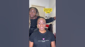 Watch me slay this Fulani/tribal boho braids on her #shorts #fulanibraids #bohobraids #tribalbraids