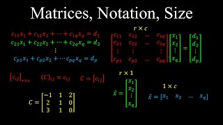 Matrix Notation, Vectors, Size - Linear Algebra