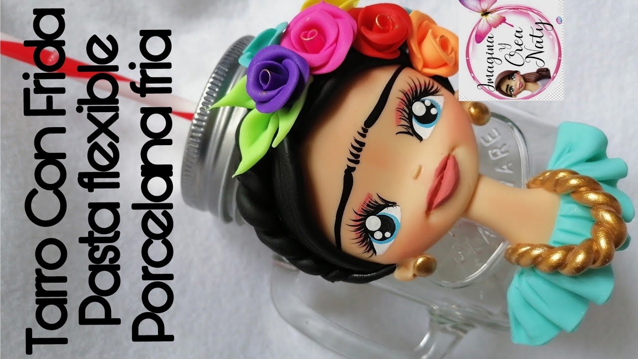Tarro con Frida / Porcelana fria/ pasta flexible 🥰