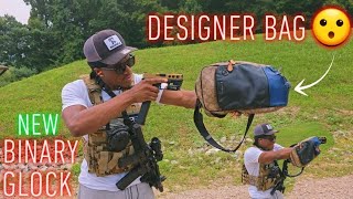 Shooting P80 Glock 19 Through A Designer Bag! 😳 W/ A BINARY Glock Trigger!