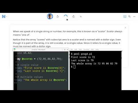 Developer's tutorials: Perl 04: Array variables and scalar values