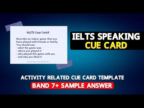 IELTS Speaking Cue Card | Activity Related Cue Card Template | Band 7 ...