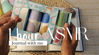 ⏳♥ 1 hour ASMR - Scrapbooking ⭕ | Aesthetic journaling with me | Satisfying | relaxing sound