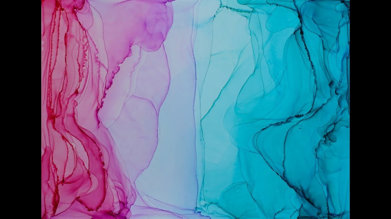 Alcohol Ink / Fluid Art Time Lapse – Two Colours Only - YouTube