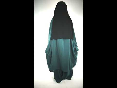 Niqabi Jilbabi Two Piece Jilbab French Khimar & Skirt in Vibrant Green Colour - ITADASHI 2018