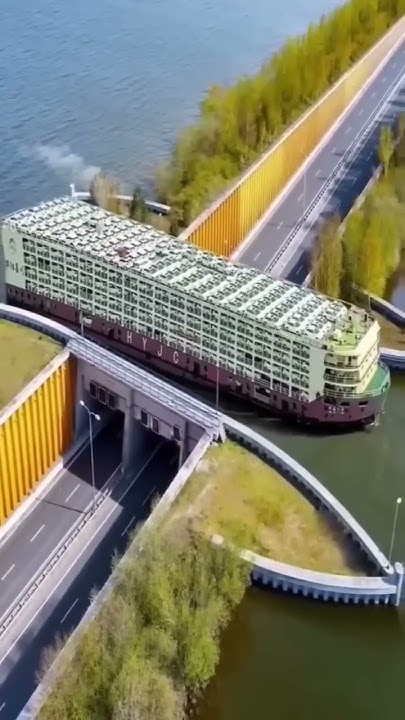 Тунель МОСТ или АКВЕДУК. WATER BRIDGE. УДИВИТЕЛЬНЫЕ НИДЕРЛАНДЫ ...