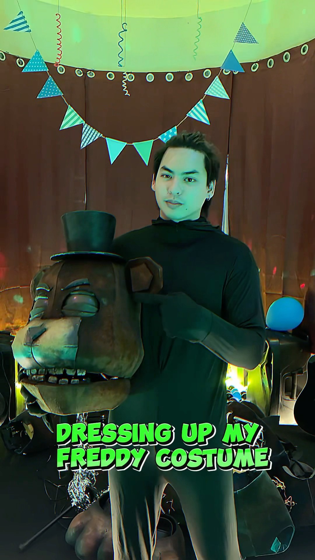 Dressing Up As FREDDY from FNAF #fnaf #fivenightsatfreddysmovie #springtrap