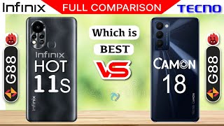 Infinix Hot 11s VS Tecno Camon 18 (Helio G88) Ful Comparison | Which is Best