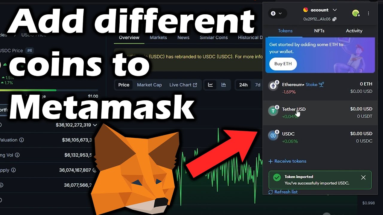How to add different or custom coins to MetaMask wallet