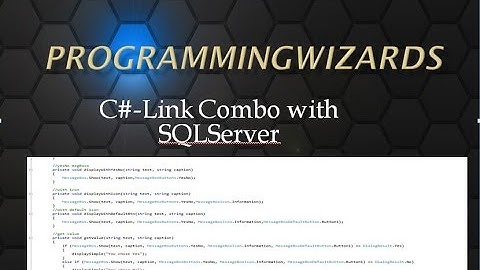 C# Beginners : How to Link Combobox with data from SQLServer Compact Database video