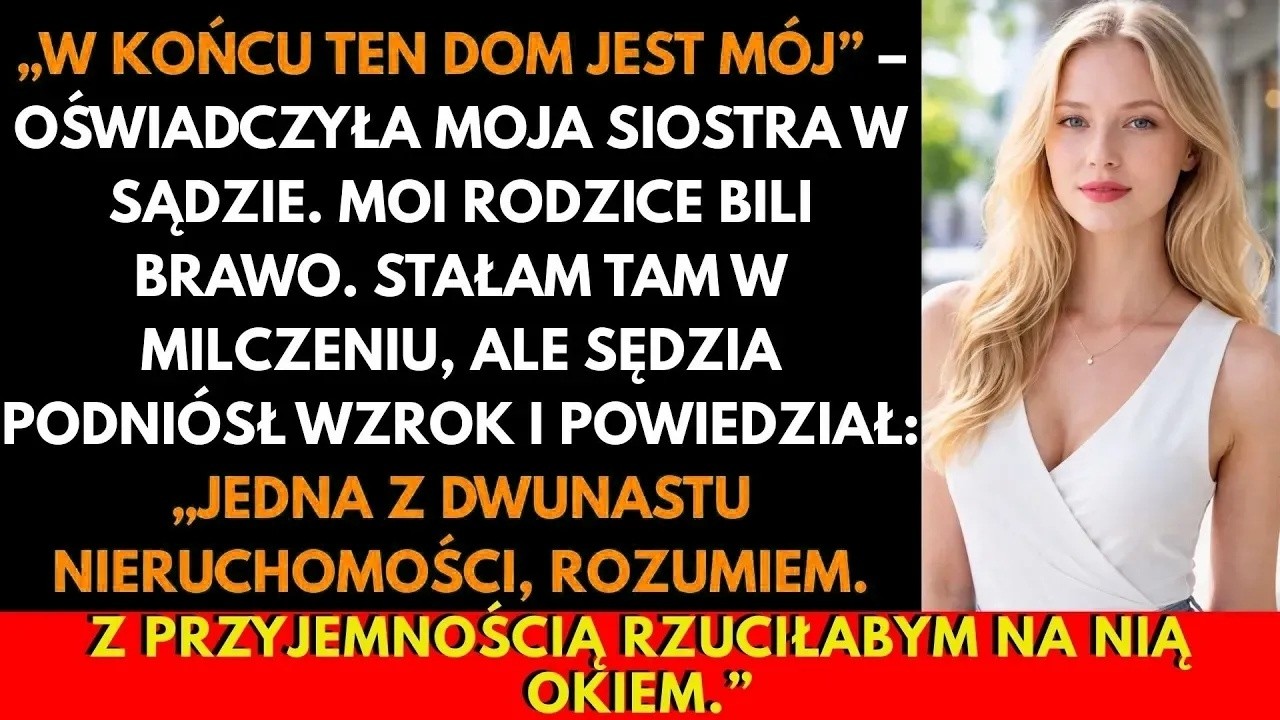 „Twoja mała zabawa w nieruchomości kończy się tutaj.” Te słowa wypaliły mi się w pamięci, zanim sędzia zdążyła otworzyć usta. Wyszeptał je do mojego ucha Krzysztof Iwiński, mój szwagier, kilka...