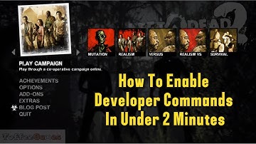 Left 4 Dead 2 - How to Enable Developer Commands And The List Of Developer Commands In Description