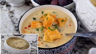 شربة المطاعم البيضاء بالخضروات والدجاج وصفات رمضان Ramadan creamy soup with chicken